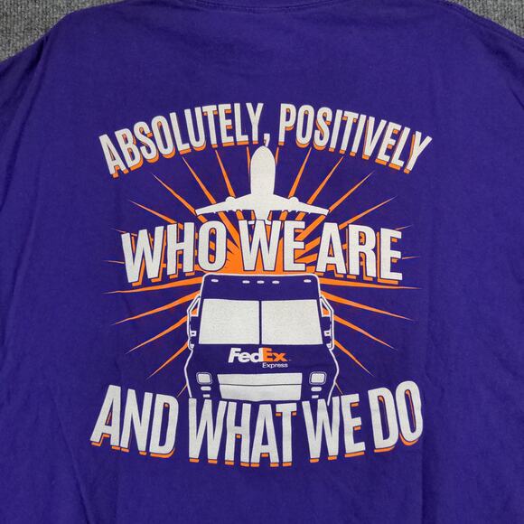 FedEx Express Employee Uniform T Shirt Mens Size XL Purple Graphic Logo - Picture 12 of 15